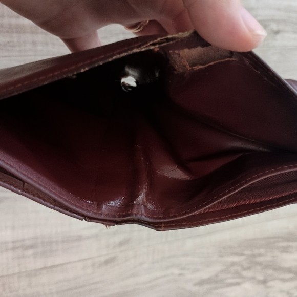 Authentic Vintage CARTIER Burgundy Red Leather Bifold Mens Wallet - Picture 7 of 12